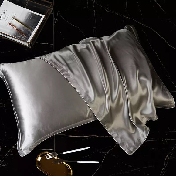 Silver Silk Pillowcase